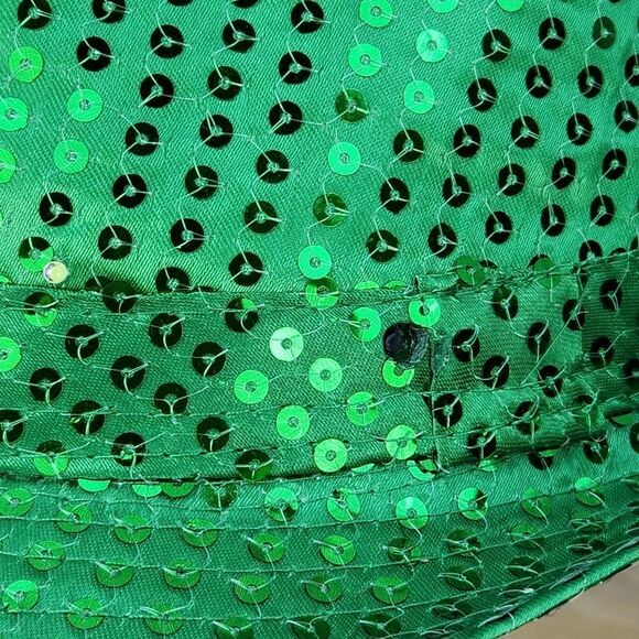 🔺️NWOT Green Sequined Light-Up Fedora Hat - Picture 7 of 8